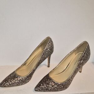New Marc Fisher Glitter Heels in Silver and Gold Size 8.5 Sexy